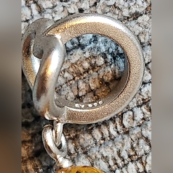 Endless Jewelry Citrine Heart Grip Drop Silver Crystal - Picture 2 of 5